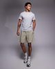 ADPT ADPT texture shorts in khaki-White - 2