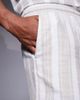 ADPT ADPT textured shorts in cream stripes-White - 2