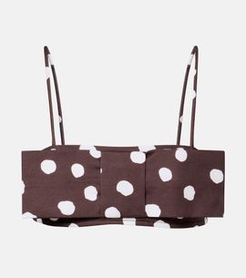 Adriana Degreas Adriana Degreas Bow-detail polka-dot cotton-blend bandeau top