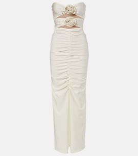 Adriana Degreas Adriana Degreas Cutout floral-appliquÃ© ruched midi dress