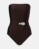 Adriana Degreas Adriana Degreas Deco Solid embellished swimsuit - 1