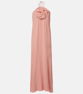 Adriana Degreas Adriana Degreas Floral-appliquÃ© halterneck maxi dress
