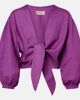 Adriana Degreas Adriana Degreas Linen-blend crop top - 1