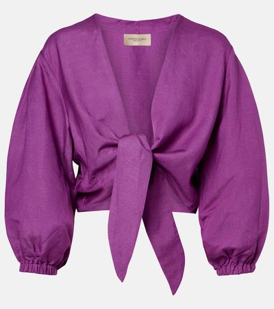 Adriana Degreas Adriana Degreas Linen-blend crop top