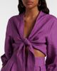 Adriana Degreas Adriana Degreas Linen-blend crop top - 3