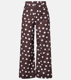 Adriana Degreas Adriana Degreas Polka-dot cotton-blend wide-leg pants