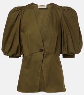 Adriana Degreas Adriana Degreas Puff-sleeve cotton-blend top