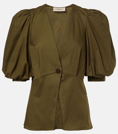 Adriana Degreas Adriana Degreas Puff-sleeve cotton-blend top