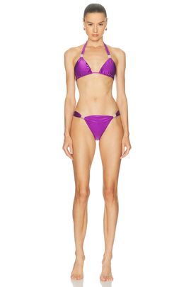 ADRIANA DEGREAS ADRIANA DEGREAS Solid Triangle Bikini Set