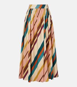 Adriana Degreas Adriana Degreas Striped cotton-blend maxi skirt