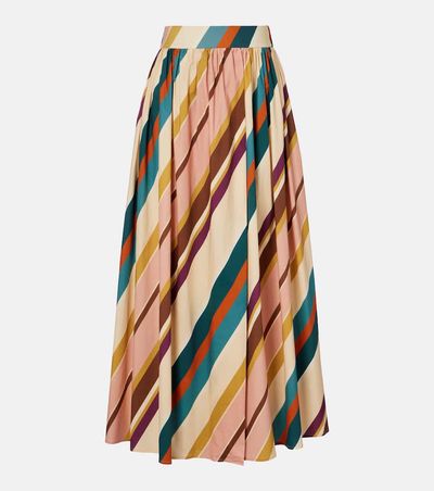 Adriana Degreas Adriana Degreas Striped cotton-blend maxi skirt