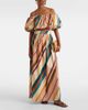 Adriana Degreas Adriana Degreas Striped cotton-blend maxi skirt - 2