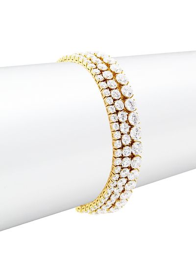 Adriana Orsini Women's Bubbly 18K-Gold-Plated & Cubic Zirconia Triple-Strand Tennis Bracelet