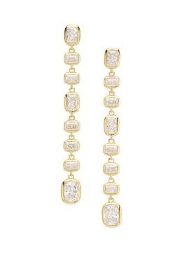Adriana Orsini Women's Cabrete 18K-Gold-Plated & Cubic Zirconia Linear Drop Earrings