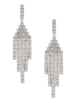 Adriana Orsini Women's Diana Rhodium-Plated & Cubic Zirconia Chandelier Earrings