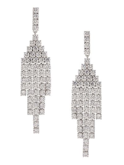 Adriana Orsini Women's Diana Rhodium-Plated & Cubic Zirconia Chandelier Earrings