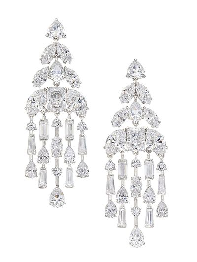 Adriana Orsini Women's Glitz Rhodium-Plated & Cubic Zirconia Chandelier Earrings