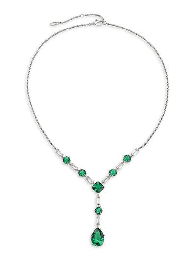 Adriana Orsini Women's Glitz Rhodium-Plated & Cubic Zirconia Y-Necklace