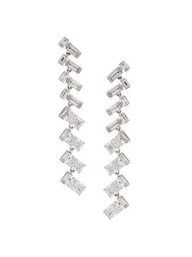 Adriana Orsini Women's Gwen Rhodium-Plated & Cubic Zirconia Herringbone Drop Earrings