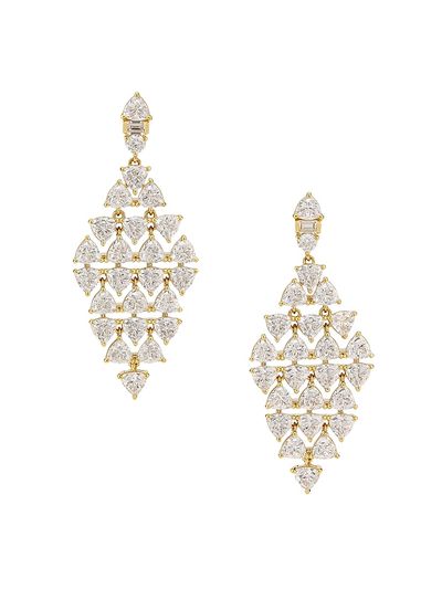 Adriana Orsini Women's Gwen Sterling Silver & Cubic Zirconia Kite-Shaped Drop Earrings