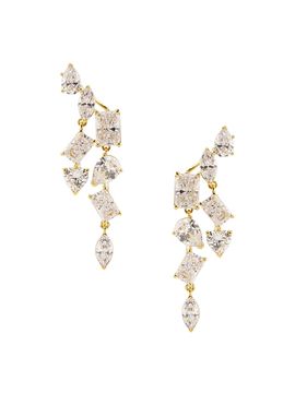 Adriana Orsini Women's Impress 18K-Gold-Plated & Cubic Zirconia Climber Drop Earrings