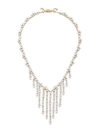 Adriana Orsini Women's Versailles 18K-Gold-Plated & Cubic Zirconia Fringe Necklace