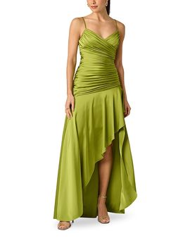 Adrianna By Adrianna Papell Adrianna By Adrianna Papell Stretch Satin High Low Gown