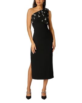 Adrianna Papell Adrianna Papell Beaded Crepe Bow Dress