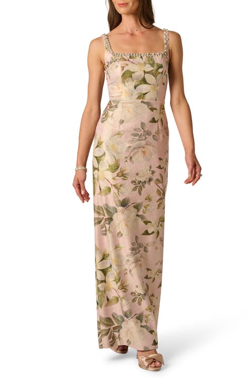 Adrianna Papell Adrianna Papell Beaded Jacquard Column Gown