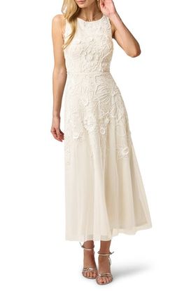 Adrianna Papell Adrianna Papell Beaded Mesh Sleeveless Gown