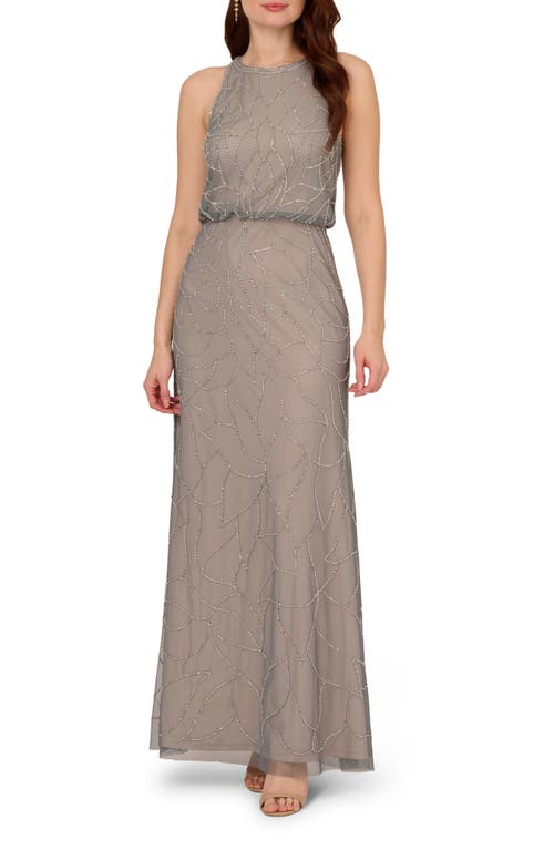 Adrianna Papell Adrianna Papell Beaded Sleeveless Blouson Gown