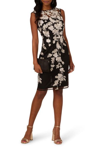 Adrianna Papell Adrianna Papell Border Embroidered Sheath Dress