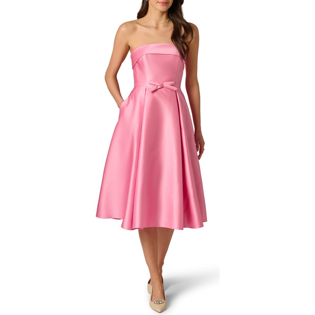 Adrianna Papell Adrianna Papell Bow Trim Strapless Mikado Cocktail Dress