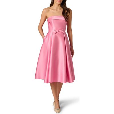 Adrianna Papell Adrianna Papell Bow Trim Strapless Mikado Cocktail Dress