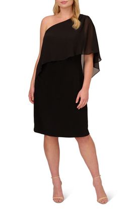 Adrianna Papell Adrianna Papell Chiffon & Jersey One-Shoulder Cocktail Dress