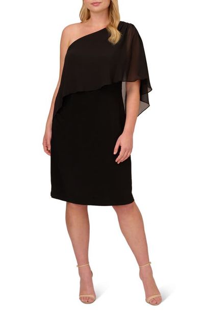 Adrianna Papell Adrianna Papell Chiffon & Jersey One-Shoulder Cocktail Dress