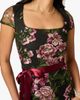 Adrianna Papell Adrianna Papell Embroidered Floral Column Gown with Ribbon Tie Belt - 3