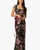 Adrianna Papell Adrianna Papell Embroidered Floral Column Gown with Ribbon Tie Belt - 4