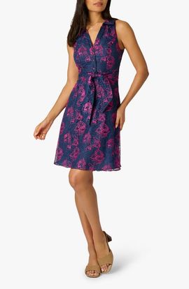 Adrianna Papell Adrianna Papell Floral Embroidered Sleeveless Fit & Flare Dress