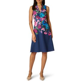 Adrianna Papell Adrianna Papell Floral V-Neck Twill Dress
