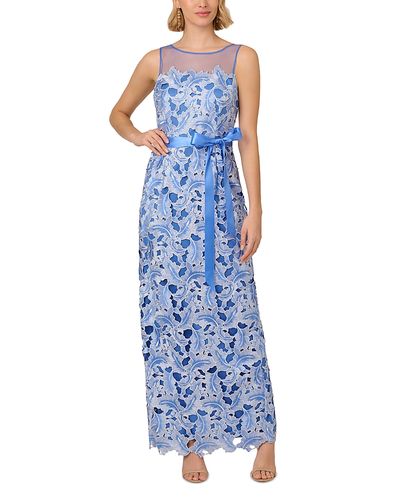 chinese dress ladies Adrianna Papell Banded Waist Sleeveless Lace Dress