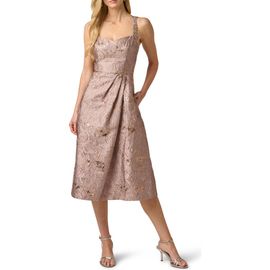 Adrianna Papell Adrianna Papell Metallic Jacquard Sleeveless Cocktail Dress