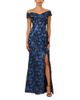 Adrianna Papell Adrianna Papell Off Shoulder Jacquard Gown - 1