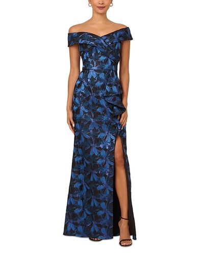 Adrianna Papell Adrianna Papell Off Shoulder Jacquard Gown