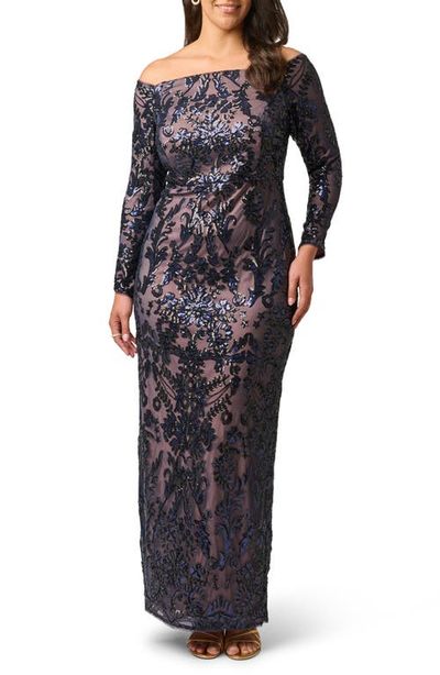 Adrianna Papell Adrianna Papell Off the Shoulder Sequin Gown