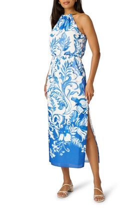 Adrianna Papell Adrianna Papell Print Blouson Bodice Sleeveless Maxi Dress