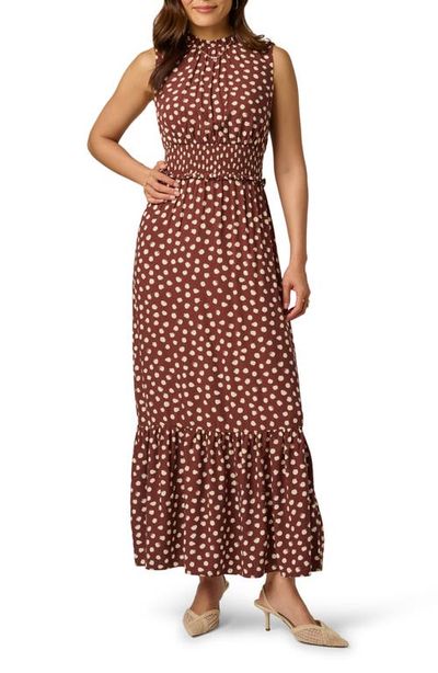 Adrianna Papell - Print Smocked Waist Maxi Dress Adrianna Papell - Print Smocked Waist Maxi Dress