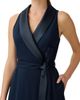 Adrianna Papell Adrianna Papell Satin Trim Crepe Midi Tuxedo Dress - 3