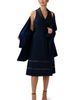 Adrianna Papell Adrianna Papell Satin Trim Crepe Midi Tuxedo Dress - 5