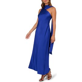 Adrianna Papell Adrianna Papell Scarf Detail Stretch Satin Gown
